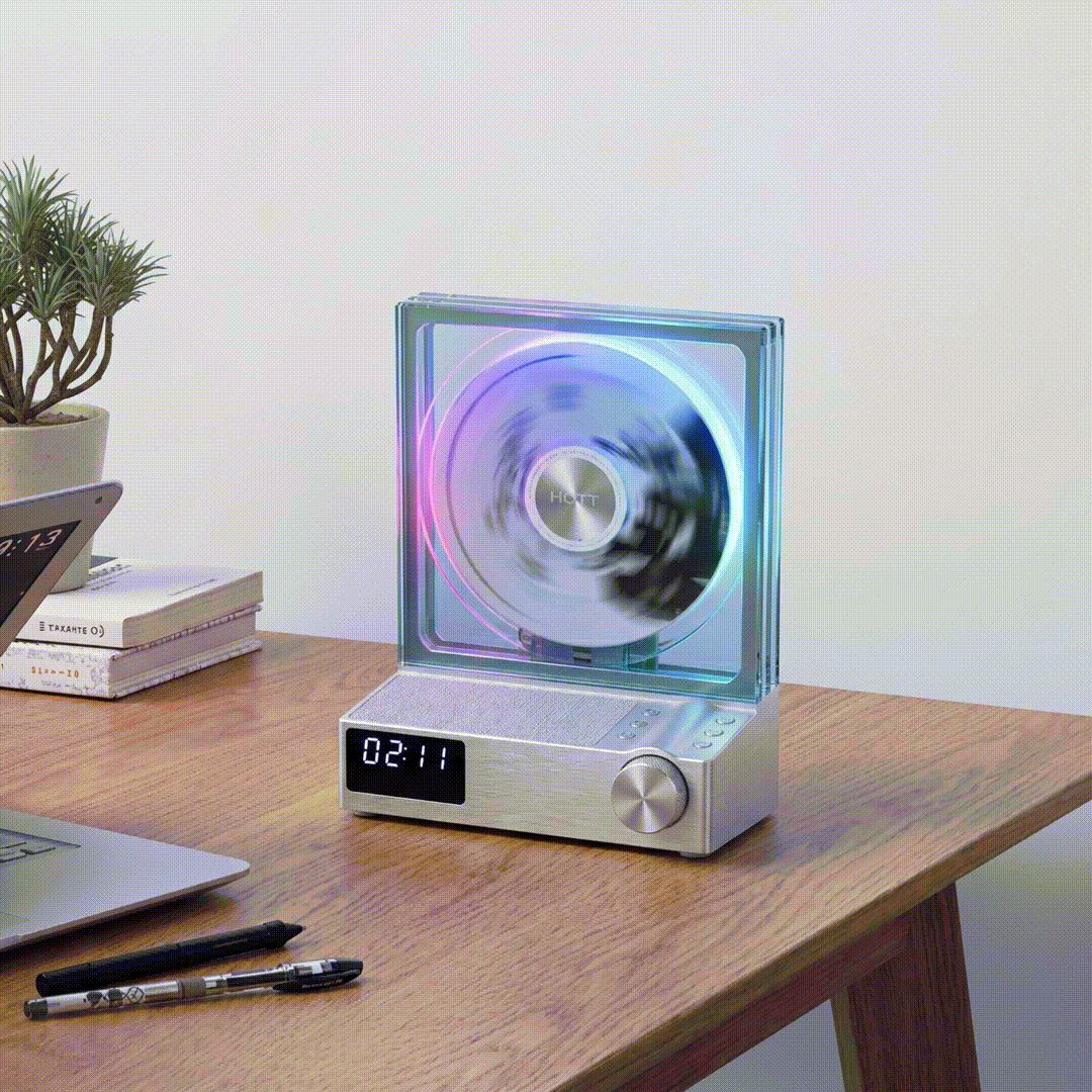 2 unidades Pacote - Retro CD Player CD Player Vertical — Bluetooth + RGB